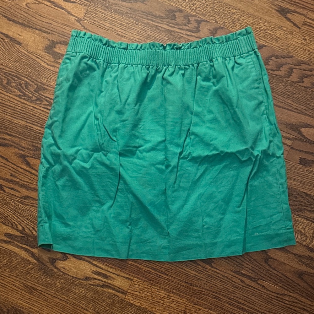 JCrew Factory Green Linen Skirt